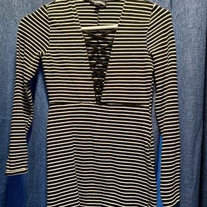 Express Bodycon Striped Dress XS